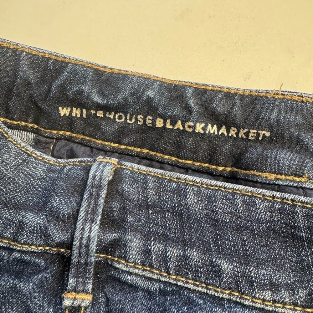White House Black Market Size 4P Petite Straight Crop Metallic Embroidered Jeans - Picture 7 of 8
